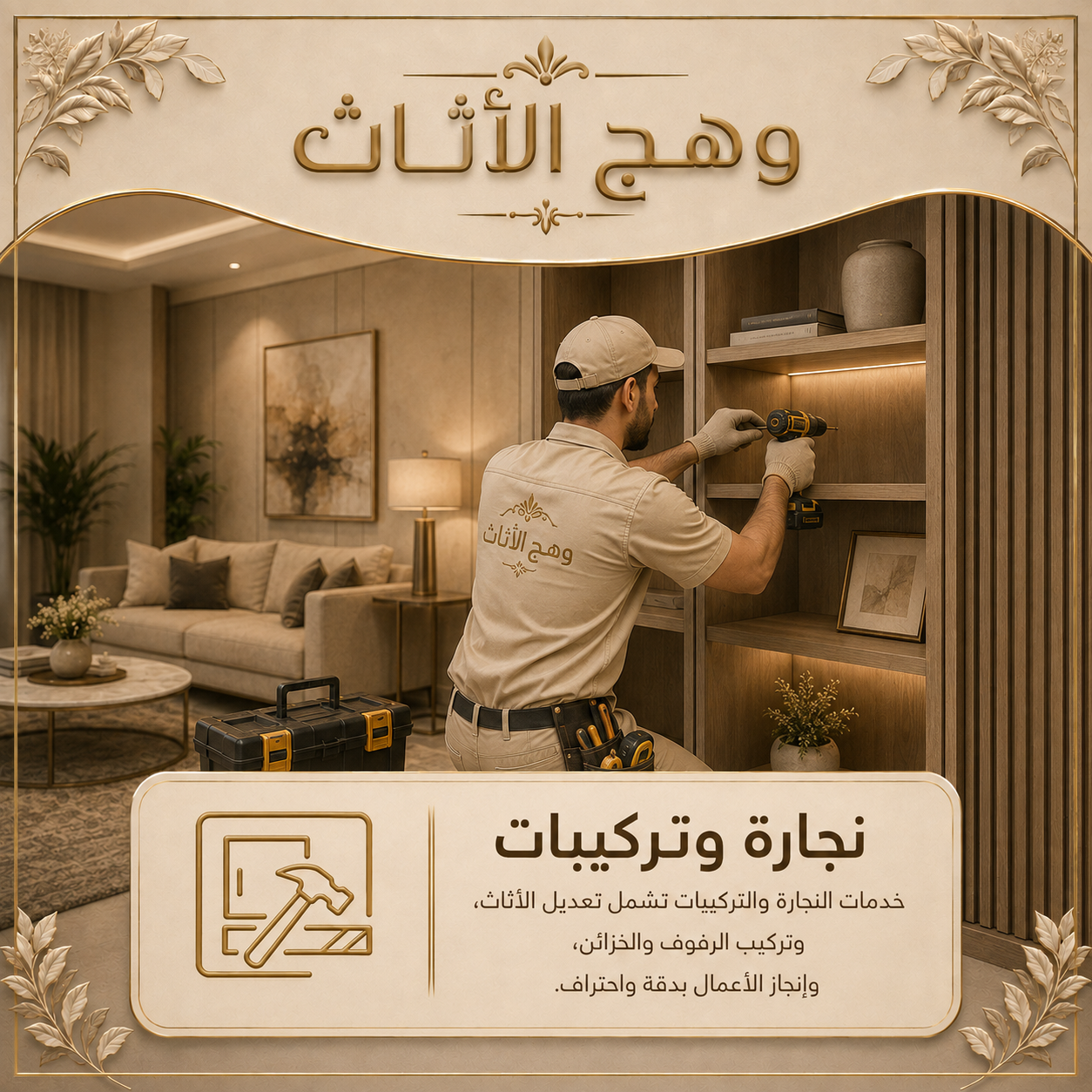خدمة النجارة والتركيبات المنزلية وتعديل الأثاث